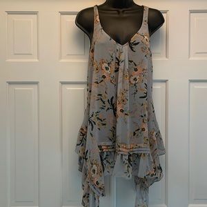 Anthropologie Maeve sheer floral tunic